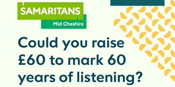 Raise £60 for the Samaritans to mark 60 years of listening